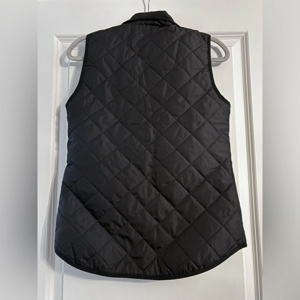 Old Navy Black Quilted Vest Size XS with Gold Accents